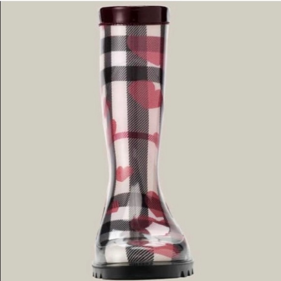 Burberry Heart Print Check Rain Boot - Picture 8 of 8